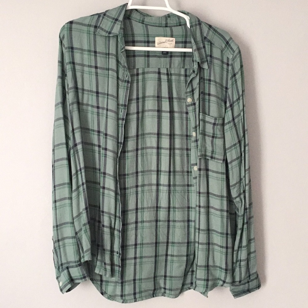Teal Plaid Button Down